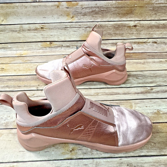 Puma x Kylie Jenner Womens Fierce Pink Satin High Top Slip On Sneakers 10 - Picture 5 of 15